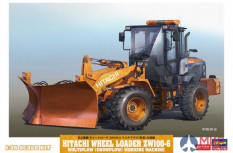 66102 HASEGAWA Погрузчик Hitachi Wheel Loader ZW100-6 Multiplow (Snowplow) Working Machine 1/35