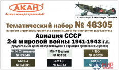 46305 АКАН Набор краски Истребительная авиация СССР  2-й мировой войны 1941-43г.