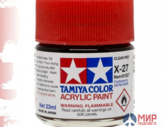 81027 Tamiya X-27 Clear Red лак красный глянцевый 23мл