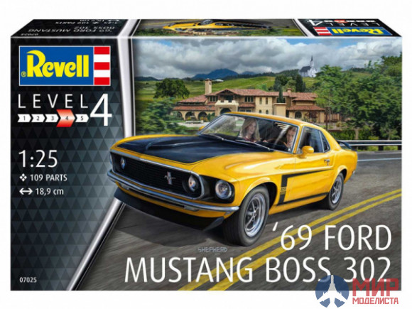 07025 REVELL АВТОМОБИЛЬ FORD MUSTANG BOSS 302 '69 (1:25)