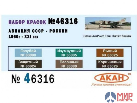 46316 АКАН Набор Авиация СССР (1978-1989гг.) МиГ: 21; 23; 25р; 25рб; 27; Су: 17; 22; 25; 27