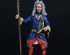 CHM-54091(M) Chronos Miniatures 54 mm Шведский офицер армейских пехотных полков,1700-21(3 вар.голов)