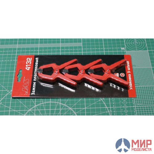 4132 JAS Зажим пластиковый, 38 мм, набор 3 шт.