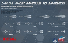 SPS-043 Meng Model 1/48 U.S. SHORT-RANGE AIR-TO-AIR MISSILES