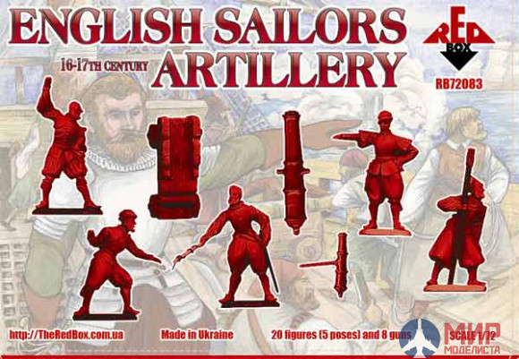 RB72083 Red Box 1/72 English Sailors Artillery  16-17 century
