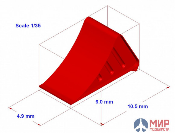 Ns35066 North Star Models 1/35 Колеса Modern Wheel chocks, 2 pcs, resin + PE parts