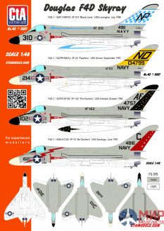 CTA042 Cut then Add 1/48 Douglas F4D Skyray - 4 marking options:  VF-23, VF-74, VF-162, VF-213