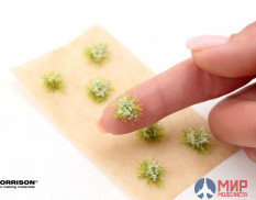 080-tcv-001 Morrison Белые цветущие кочки для диорам. Набор 8 штук. Высота пучков 5-6 мм.