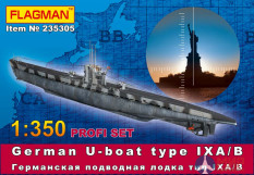 235305 Флагман 1/350 Германская подводная лодка тип IX A/B Profi Set (с фототравлением)