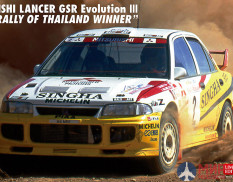 20625 Hasegawa MITSUBISHI LANCER GSR Evolution III 1995 RALLY OF THAILAND WINNER