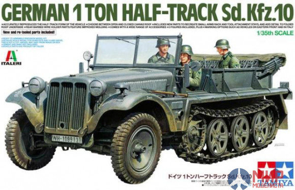 37016 Tamiya 1/35 Полугусеничный грузовик  German 1 ton Half-Track Sd.Kfz.10