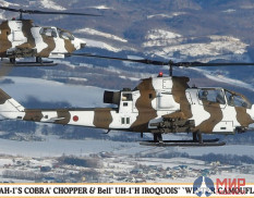 02239 Hasegawa 1/72 Bell AH-1S COBRA CHOPPER and Bell UH-1H IROQUOIS "WINTER CAMOUFLAGE"