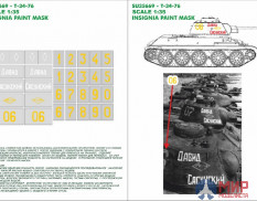 SU35669 Hobby+Plus 1/35 Окрасочная маска для модели танка Т-34-76