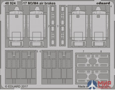 48924 Eduard 1/48 Фототравление Суххой-17 M3/ M4 воздушные тормоза