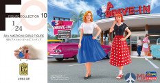 29110 Hasegawa 1/24 Набор фигур 50's AMERICAN GIRLS FIGURE (2 фигуры)