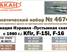 46740 АКАН Набор Kfir, F15i, F-16 ВВС Израиля - "Пустынный камуфляж с 1980 года