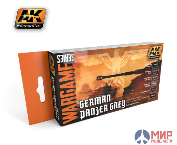 AK-1160 AK Interactive Набор акриловых красок GERMAN PANZER GREY SET (немецкий танковый) (6 красок)