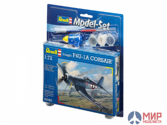 63983 REVELL ПОДАРОЧНЫЙ НАБОР С МОДЕЛЬЮ ИСТРЕБИТЕЛЯ VOUGHT F4U-1D CORSAIR (1:72)