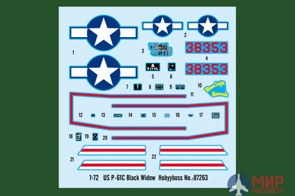 87263 Hobby Boss самолёт  P-61C Black Widow 1/72