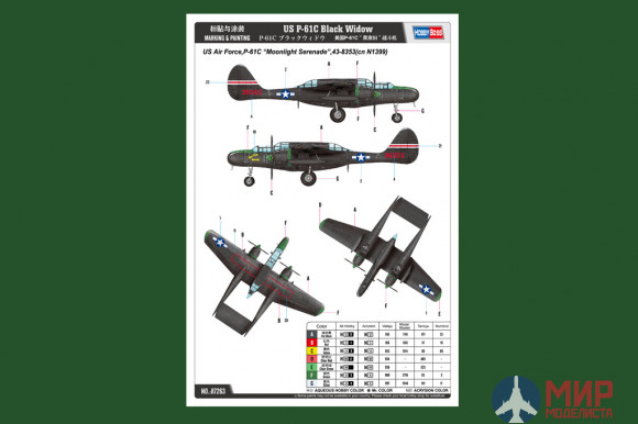 87263 Hobby Boss самолёт  P-61C Black Widow 1/72