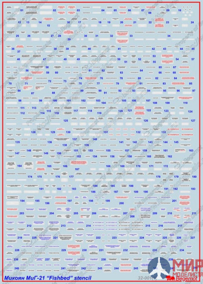 32-001 Бегемот 1/32 Декаль Микоян MiG-21 технические надписи