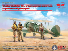 32043 ICM 1/32 Gloster Gladiator Mk.I с британскими пилотами в тропической униформе