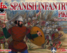 RB72098 Red Box 1/72 Spanish Infantry (Pikes). Set 3.  16 century