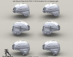 LRE35020 LiveResin Шлем  армии США ACH-MICH в чехле с креплением ночных очков NVG PVS 7-14-15 1/35