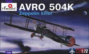 AMO7268 Amodel 1/72 AVRO-504K Zeppelin Killer самолет