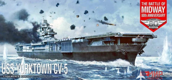 14229 Academy USS Yorktown CV-5 The Battle of Midway 80th anniversary  (1:700)