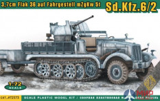 ACE72573 ACE Пушка 3.7 cm Flak 36 auf Selbstfahrlafette на базе  Sd.Kfz.6/2