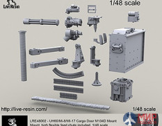 LRE48002 LiveResin Пулеметная установка M134D Minigun в проем двери вертолетов UH60/Ми-8/Ми-17 1/48