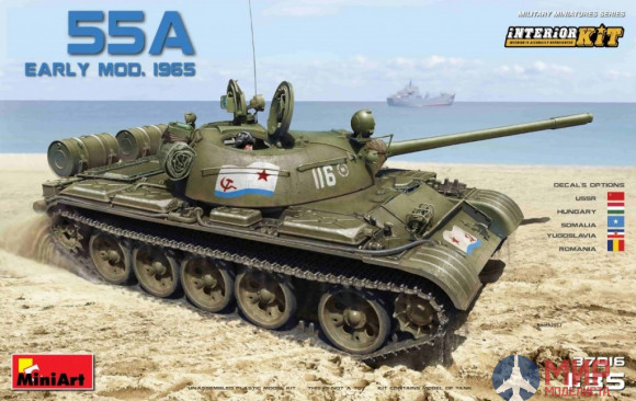 37016 МiniArt 1/35 "Танк-55А Ранняя Модификация 1965 г" С интерьером