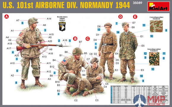 35089 MiniArt фигуры  U.S. 101st AIRBORNE DIVISION (NORMANDY 1944)  (1:35)