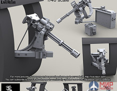 LRE48001 LiveResin Пулеметная установка M134D Minigun фирмы Armament в проем окна вертолета UH60 Black Hawk 1/48