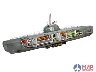 05078 Revell 1/144 Подводная лодка с внутренней отделкой Deutsches U-Boot Typ XXI mit Interieur