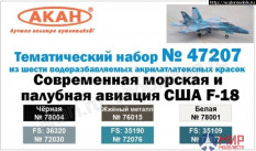 47207 АКАН Набор Морская и палубная авиация США - F-18 " Hornet"