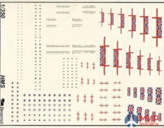350-005 Бегемот 1/350 Декаль ВМФ Великобритании