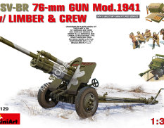 35129 MiniArt пушка  USV-BR 76-mm GUN Mod.1941 w/ LIMBER & CREW  (1:35)