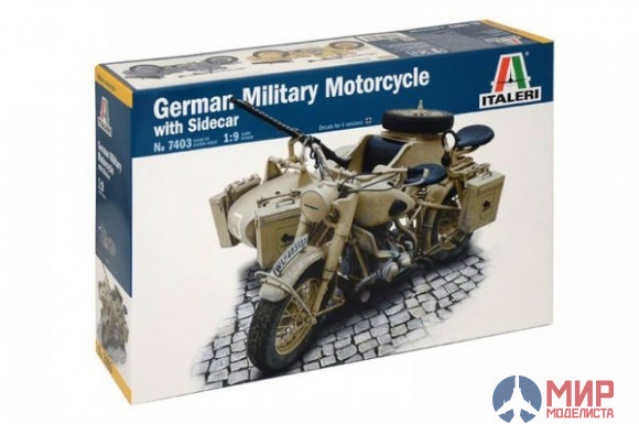 7403 Italeri мотоцикл German Military Motorcycle with Sidecar (1:9)