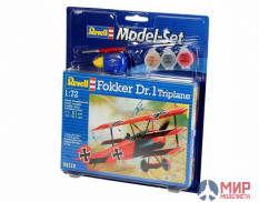 64116 REVELL ПОДАРОЧНЫЙ НАБОР НЕМЕЦКОГО ТРИПЛАНА FOKKER DR.1 (1:72)