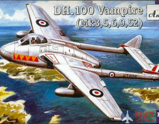 AMO72264 Amodel 1/72 Самолет DH.100 Vampire Mk. 3, 5, 6, 9, 52