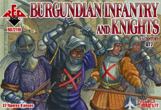RB72110 Red Box 1/72 Burgundian infantry and knights (set 2). 15 century