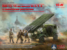 35592 ICM 1/35 БМ-13-16 на шасси W.O.T. 8 c cоветским расчетом