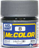 C  8 Gunze Sangyo (Mr. Color) Краска уретановый акрил Mr. Color 10мл  SILVER