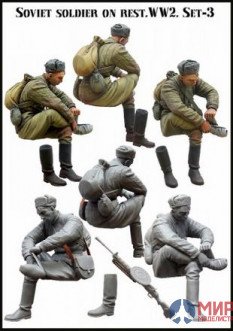 EM-35073 Evolution Miniatures Soviet soldier on rest . WW2 . Set - 3