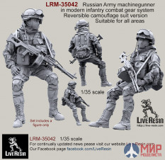 LRM35042 Live Resin Russian Army machinegunner in modern infantry combat gear system, set 4