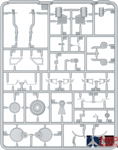 35205 MiniArt аксессуары  T-34 Engine V-2-34 & TRANSMISSION SET  (1:35)