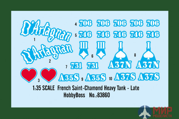83860 Hobby Boss танк  French Saint-Chamond Heavy Tank - Late  (1:35)
