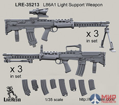 LRE35213 LiveResin Английский легкий пулемет L86A1 1/35